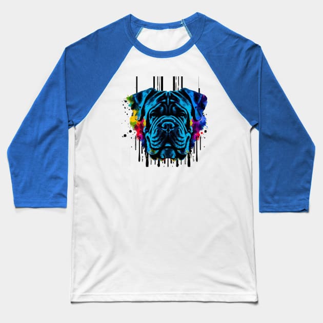 Neapolitan Mastiff Watercolor Art Baseball T-Shirt by Furrban